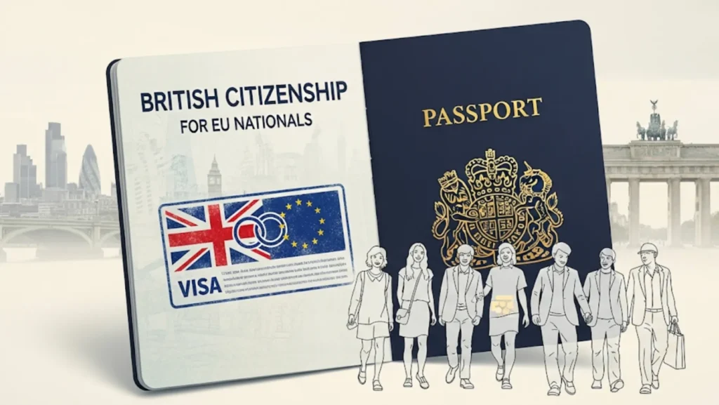 British Citizenship 21 British passport alongside information on British citizenship for EU nationals