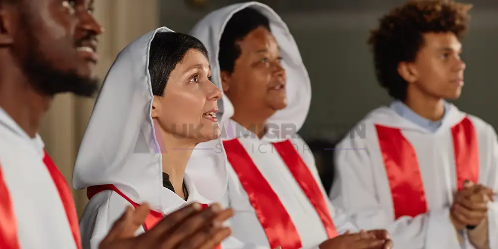 Faith leaders participating in a religious service in the UK
