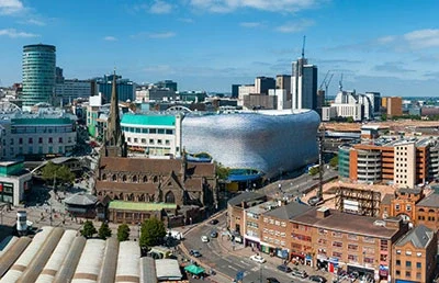 Birmingham City Centre skyline near Hagley Road where our immigration solicitors office is located